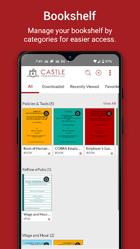Android application Castle eReader screenshort