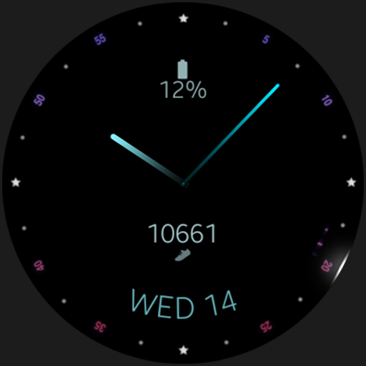 Colorful minimal watch face logo