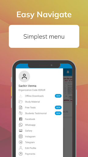 Vidhyarthi Classes Screen 2