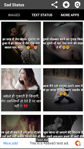 Android application Sad Status | Quotes | Shayari screenshort
