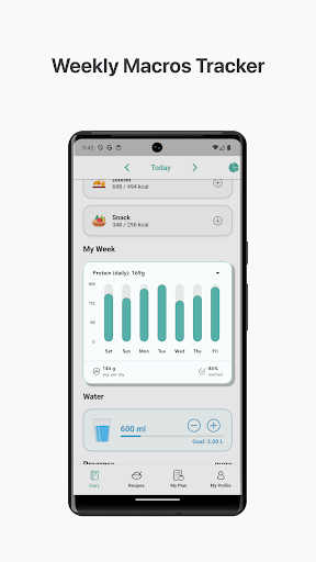 Screenshot of Calorie Carb & Protein Tracker