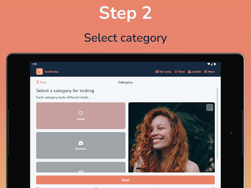 Screenshot of Testframe: Rate Attractiveness