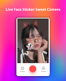 Live Face Sticker Sweet Camera Offlineのおすすめ画像3
