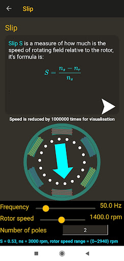 Android application Induction Motor screenshort