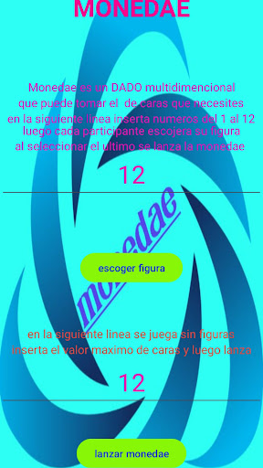 Android application Dado multidimencional screenshort