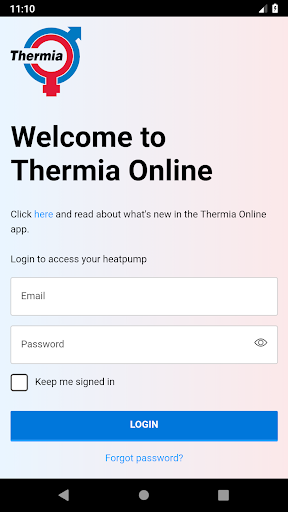 Android application Thermia Online 2.0 screenshort
