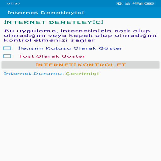 Android application İnternet Denetleyici screenshort