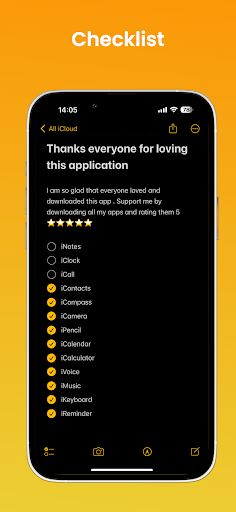 Note OS 18 - Phone 16 Notes - Tools - apps