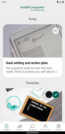 HealthCompanion by HealthComp Screen 2