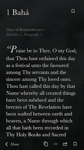 Dawn - Baháí Writings Screen 2