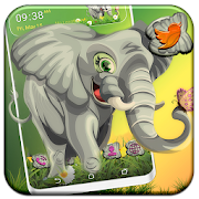 Cute Elephant Painting Launcher Theme