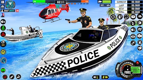Police Boat Chase Crime Games