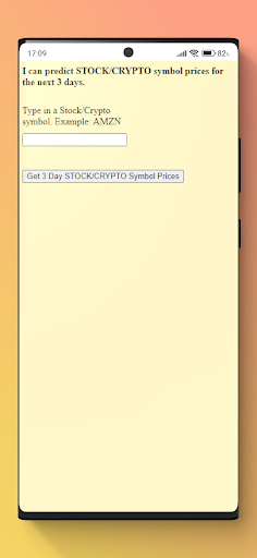Android application stock-crypto-predictor screenshort