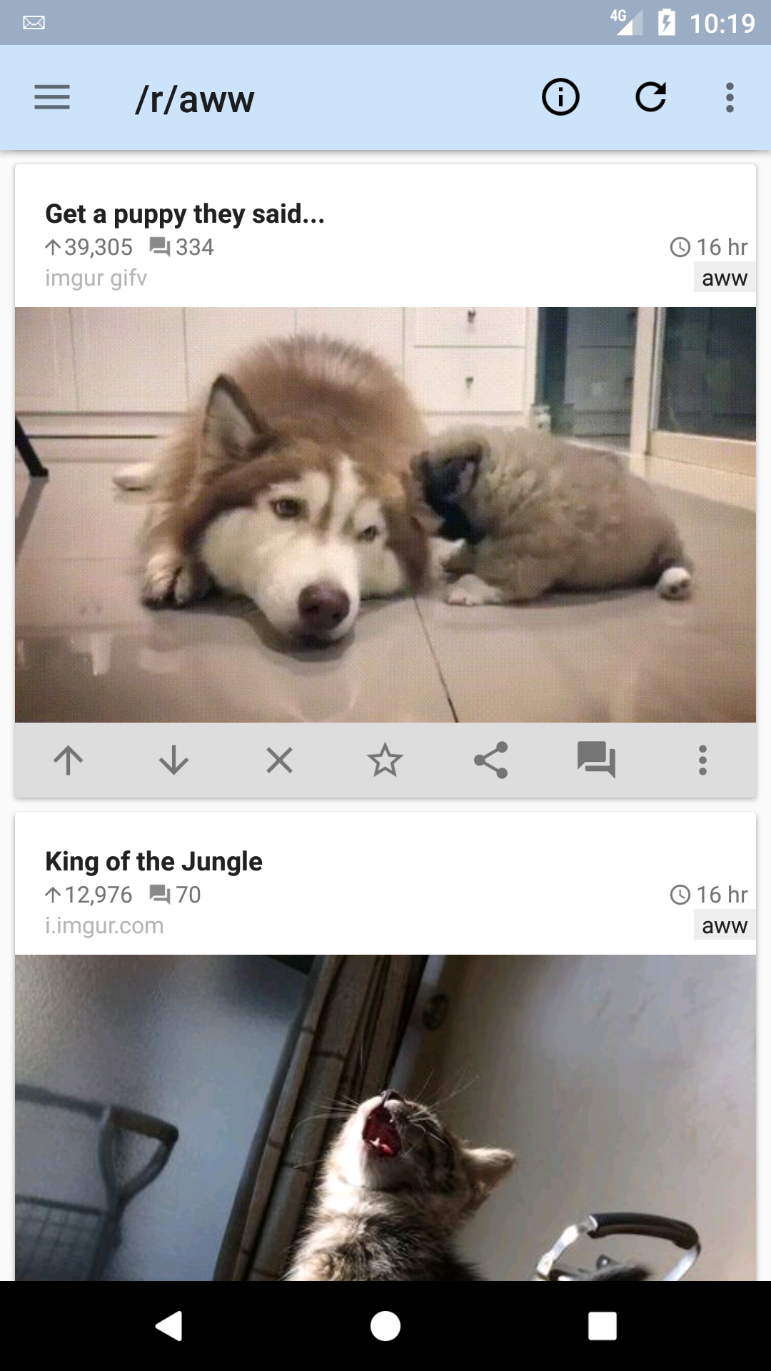 Android application rif is fun golden platinum for Reddit screenshort