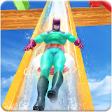Real Water Slide Superhero Amusement Park Stunts icon