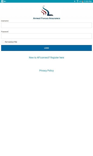 Android application Armed Forces Insurance Mobile screenshort