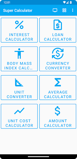 Android application Super Calculator screenshort