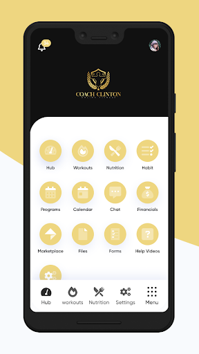 Android application Coach Clinton Online Fitness screenshort