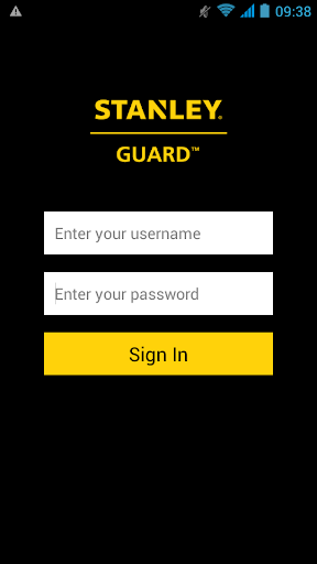 Android application STANLEY GUARD Response screenshort
