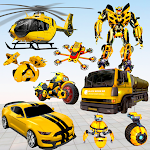 Cover Image of ダウンロード フライングヘリコプターロボットカートランスフォームシューティングウォー  APK