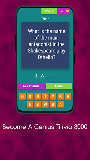 Android application Become A Genius Trivia 3000 screenshort