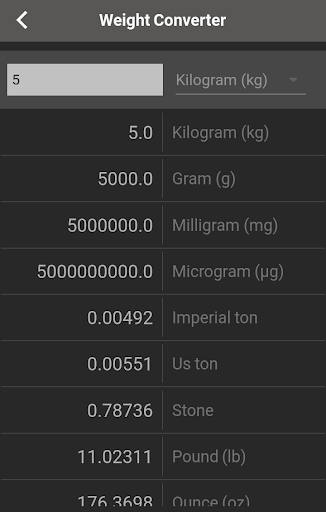 Unit Converter Screen 3
