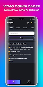 تنزيل فيديو تيك توك بدون علامة مائية (بدون إعلانات) SnapTik Apk Download 2023 2
