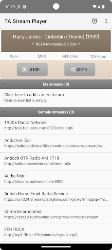 Android application TA Stream Player screenshort