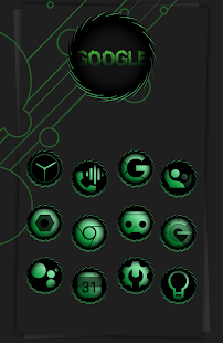 Black Army Emerald - Icon Pack Skärmdump