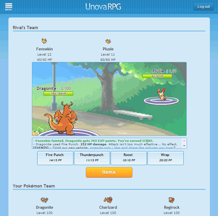 unovarpg.com - Pokemon Online Game - UnovaRPG - UnovaRPG