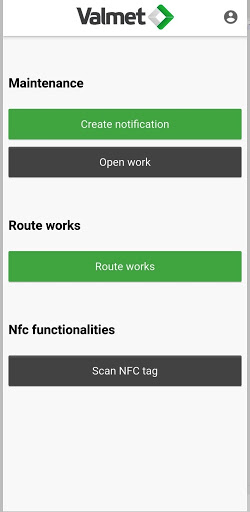 Android application Valmet Mobile Maintenance screenshort
