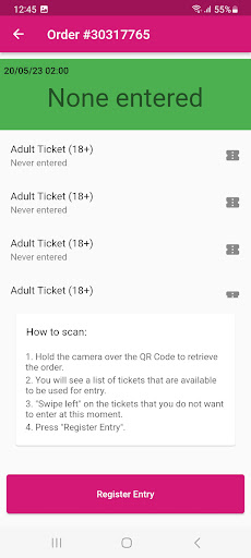 Lowdefest Tickets Scanner Screen 2