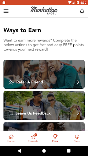 Screenshot of Manhattan Bagel Rewards