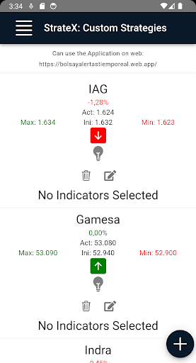 Android application StrateX screenshort