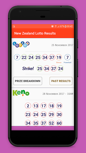 Android application NewZealand Lotto Results screenshort