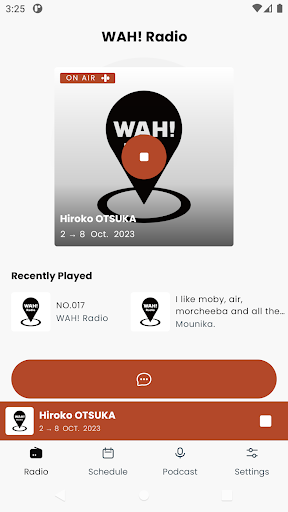 Android application WAH! Radio screenshort