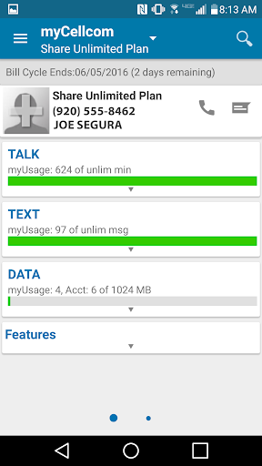 Android application myCellcom App screenshort