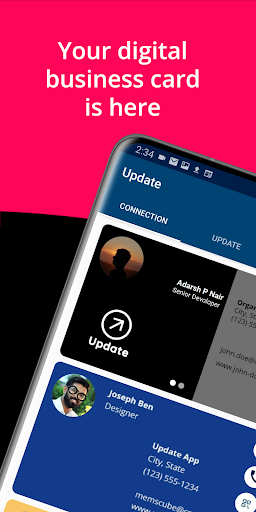 UpdateApp - Business card App Screen 2