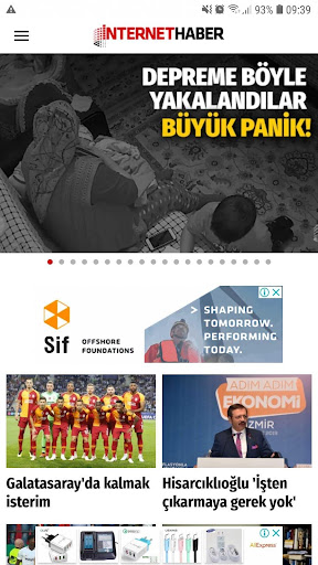 Android application İnternet Haber screenshort