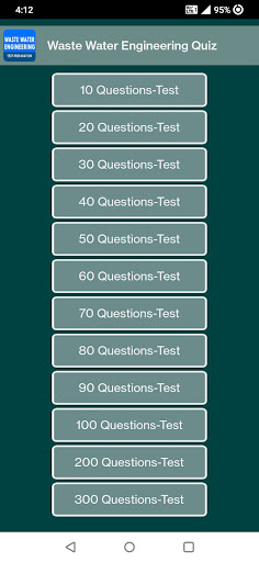 Android application Waste Water Engineering Quiz screenshort