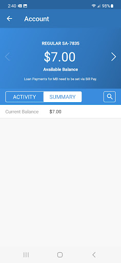 MCNB Mobile Banking Screen 3