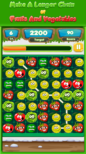 Fruit  Veggies  Link Line Match 3 Puzzle Game