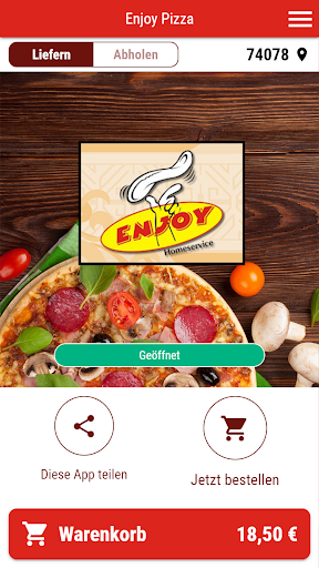 Android application Enjoy Pizza screenshort