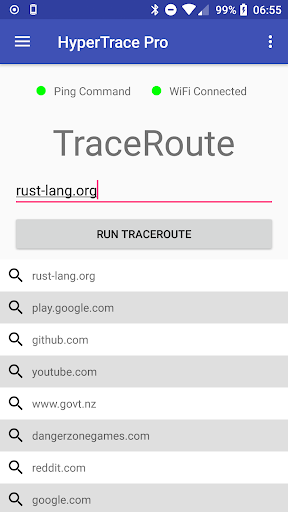 Android application HyperTrace Pro screenshort