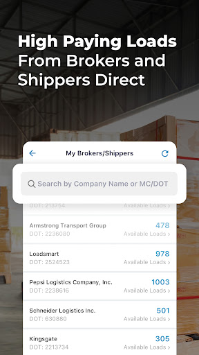 Screenshot of Trucker Path Load Board
