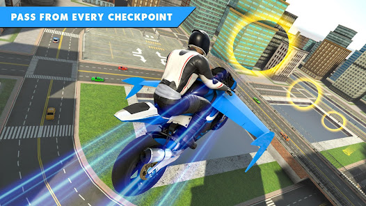 Captura de Pantalla 1 Flying Bike Game Stunt Racing android