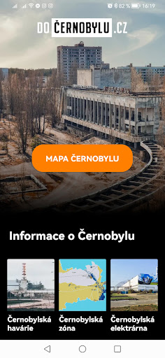 Android application Černobyl – mobilní průvodce screenshort