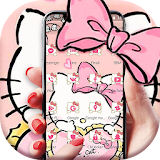 Pink Cuteness Kitty Bowknot Theme icon