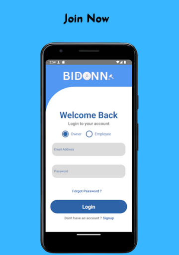 Android application Bidonn screenshort