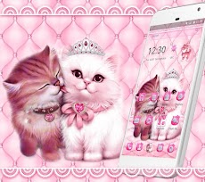 かわいいかわいいピンクの猫のテーマのおすすめ画像1